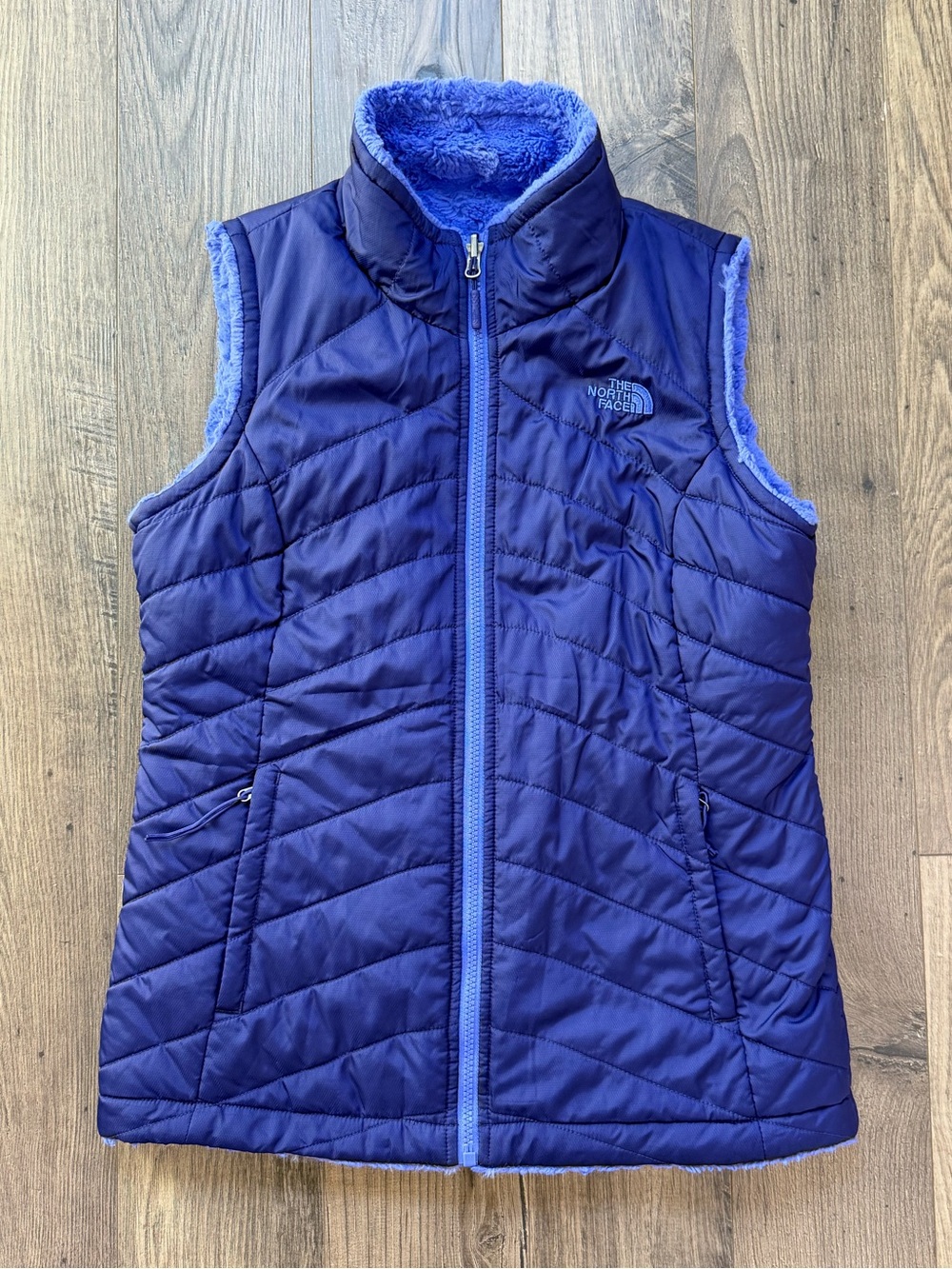 The North Face Reversible Fleece Puffer Vest Women’s S/P Blue